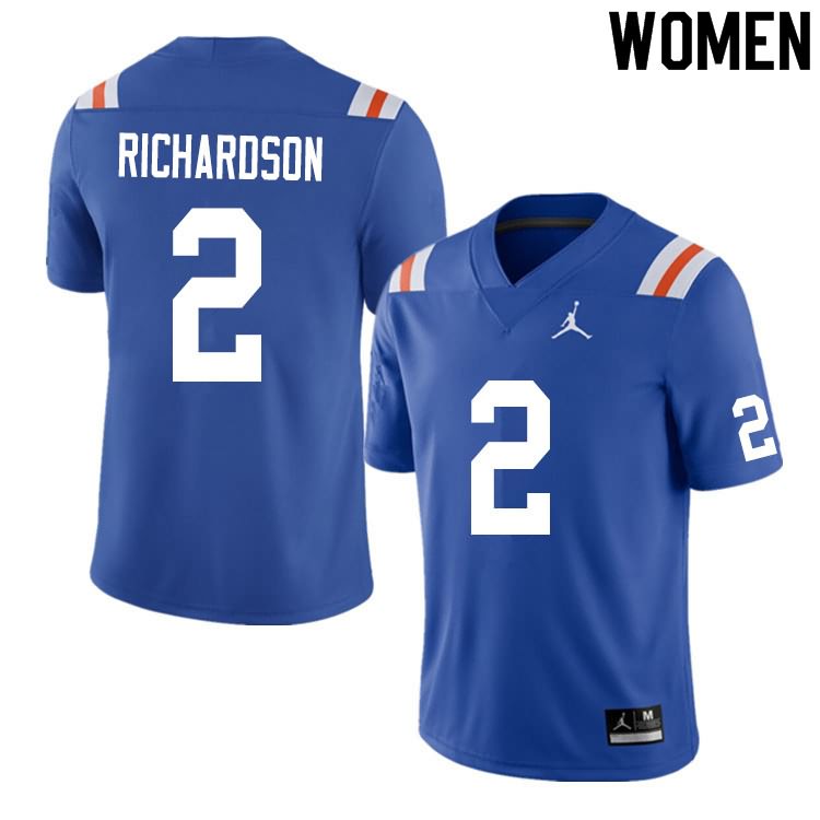 Women's NCAA Florida Gators Anthony Richardson #2 Stitched Authentic Nike Blue Throwback College Football Jersey RCY0465CQ